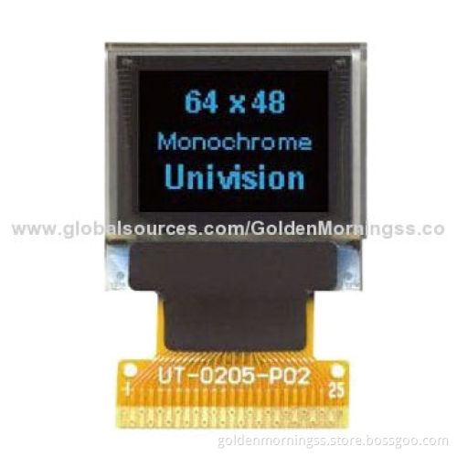 0.66'' OLED display module, 64 x 48 px resolution, blue characters in black background